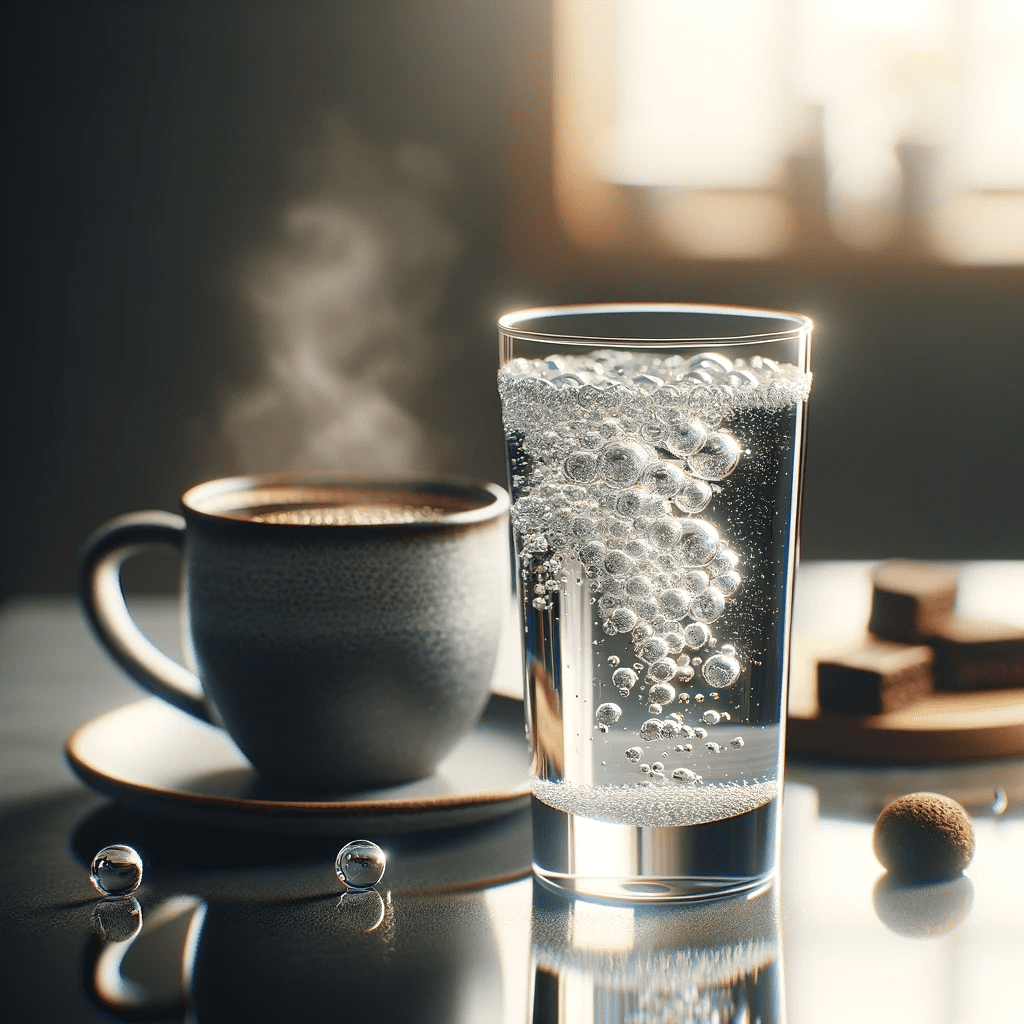 Glass of water & coffee